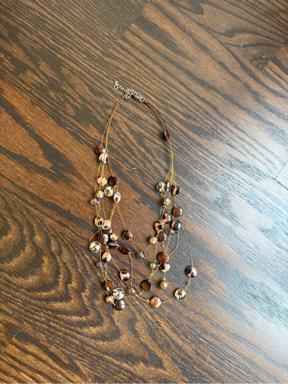 Multi-strand floating wire necklace